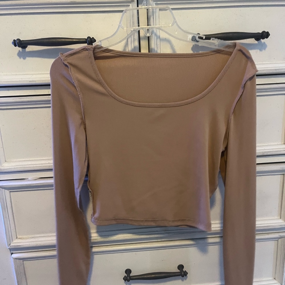 SHEIN Taupe Long Sleeve Top